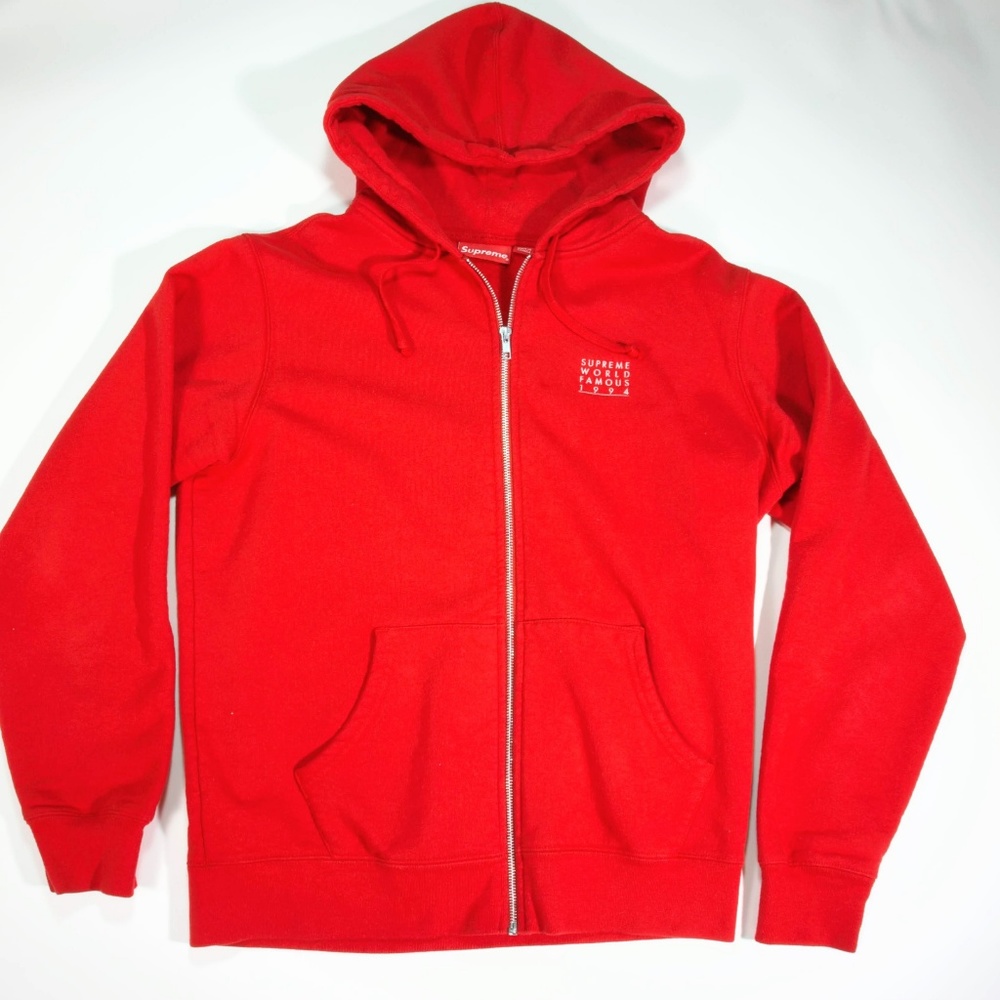 {Supreme} SS18 World Famous ZIP Up Hoodie
